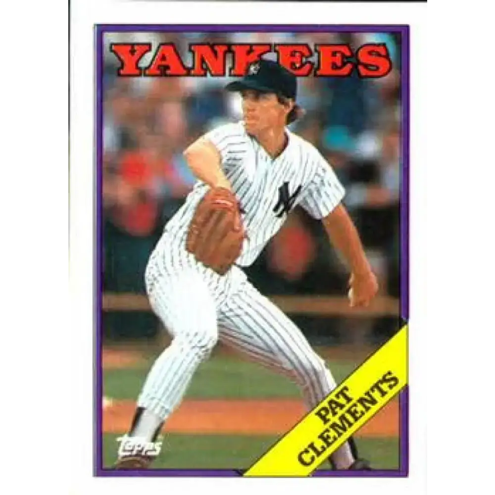 1988 Topps #484 Pat Clements NM-MT New York Yankees Baseball Card - Baseball Card Single