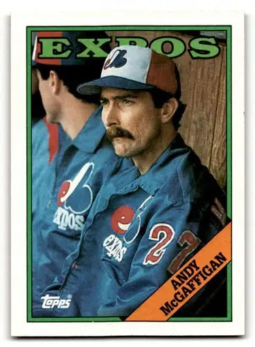 Andy McGaffigan Montreal Expos baseball card from 1988 Topps #488, EX/NM condition