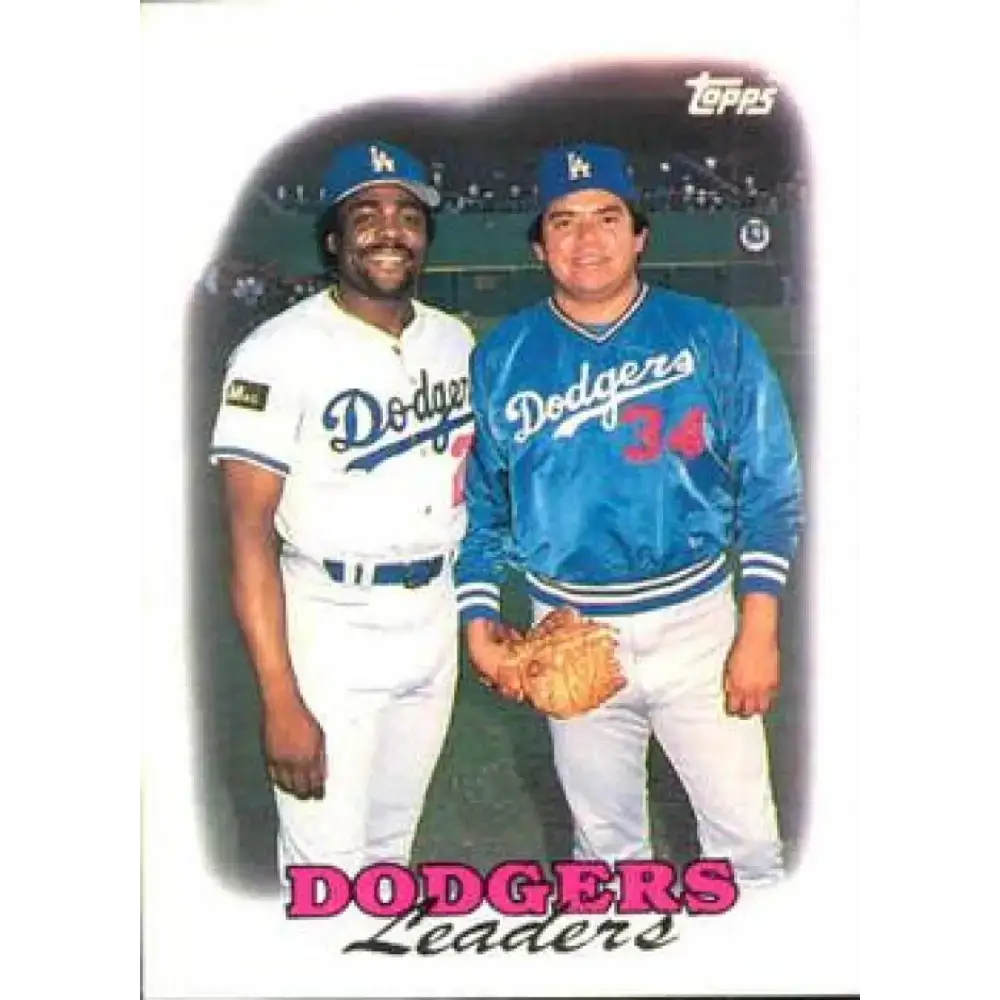 1988 Topps #489 Pedro Guerrero/Fernando Valenzuela NM-MT Los Angeles Dodgers Baseball Card - Baseball Card Single