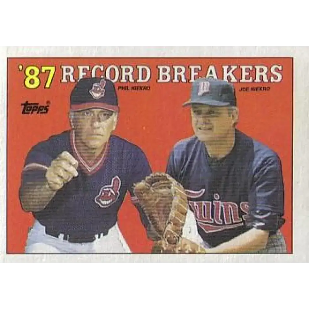 1988 Topps #5 Phil Niekro/Joe Niekro NM-MT Cleveland Indians/Minnesota Twins Baseball Card - Baseball Card Single