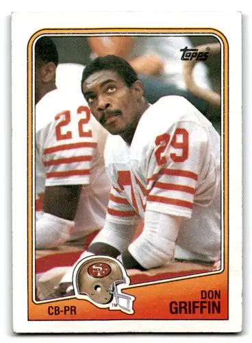 Don Griffin football card showing original gloss from 1988 Topps Excellent 49ers