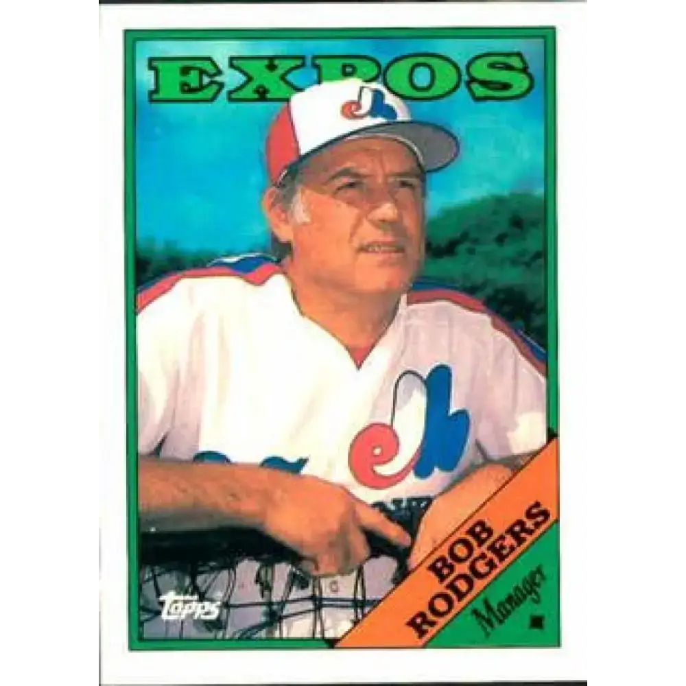 1988 Topps #504 Bob Rodgers NM-MT Montreal Expos Baseball Card - Baseball Card Single