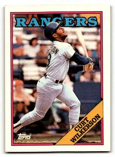 1988 Topps Curt Wilkerson Texas Rangers baseball card in near mint condition