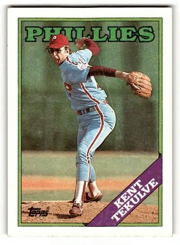 Original gloss Kent Tekulve Phillies baseball card from 1988 Topps #543