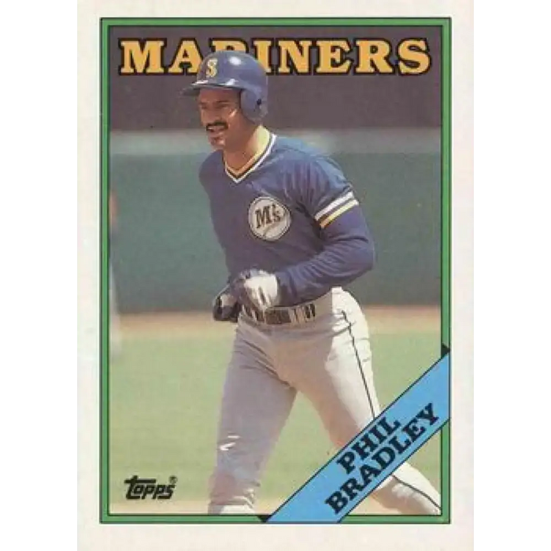 1988 Topps #55 Phil Bradley NM-MT Seattle Mariners Baseball Card - Baseball Card Single