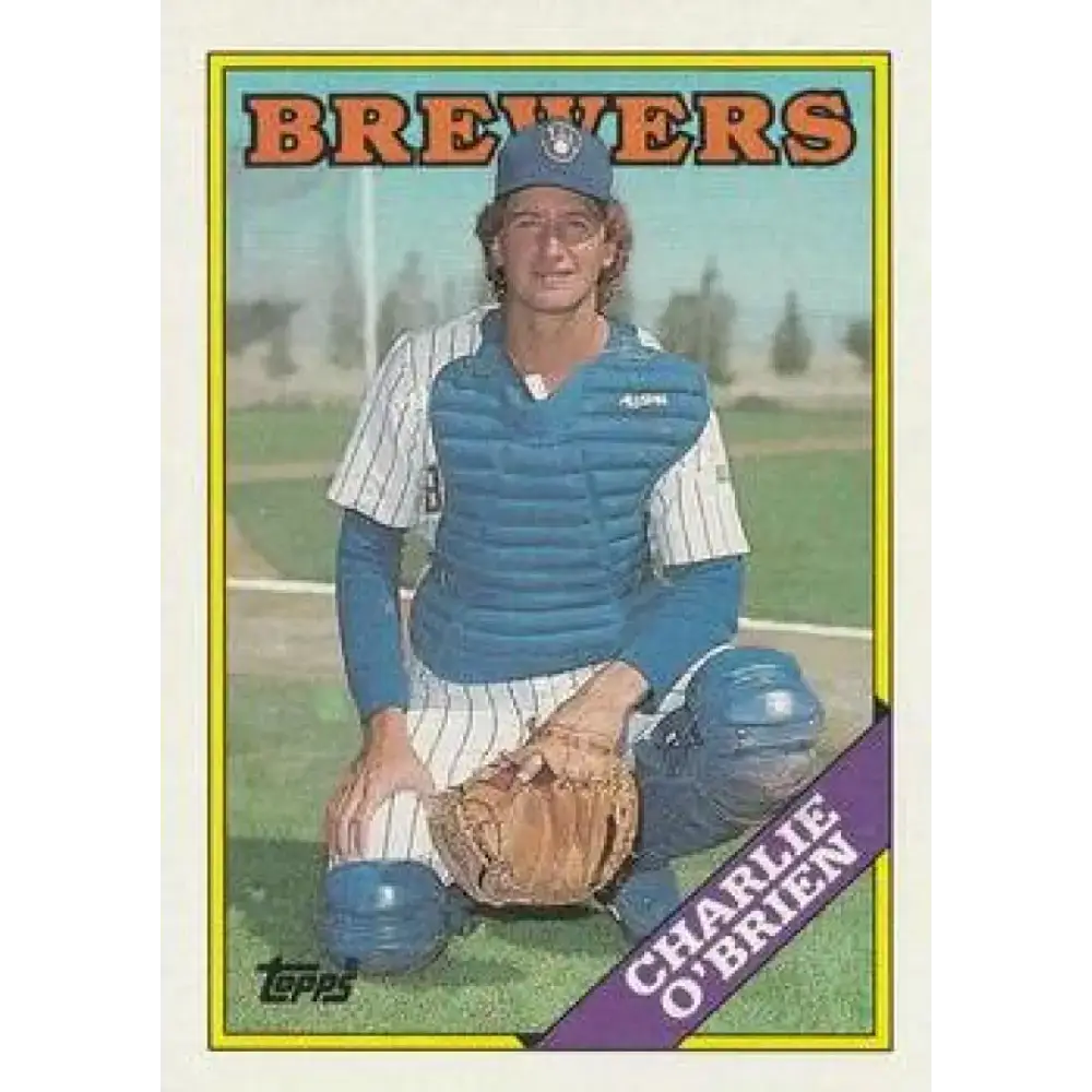 1988 Topps #566 Charlie O’Brien NM-MT RC Rookie Milwaukee Brewers Baseball Card - Baseball Card Single