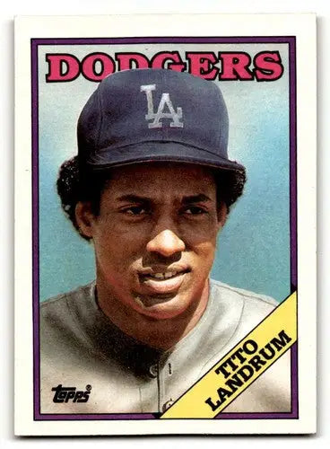 Original gloss Tito Landrum Los Angeles Dodgers baseball card 1988 Topps #581