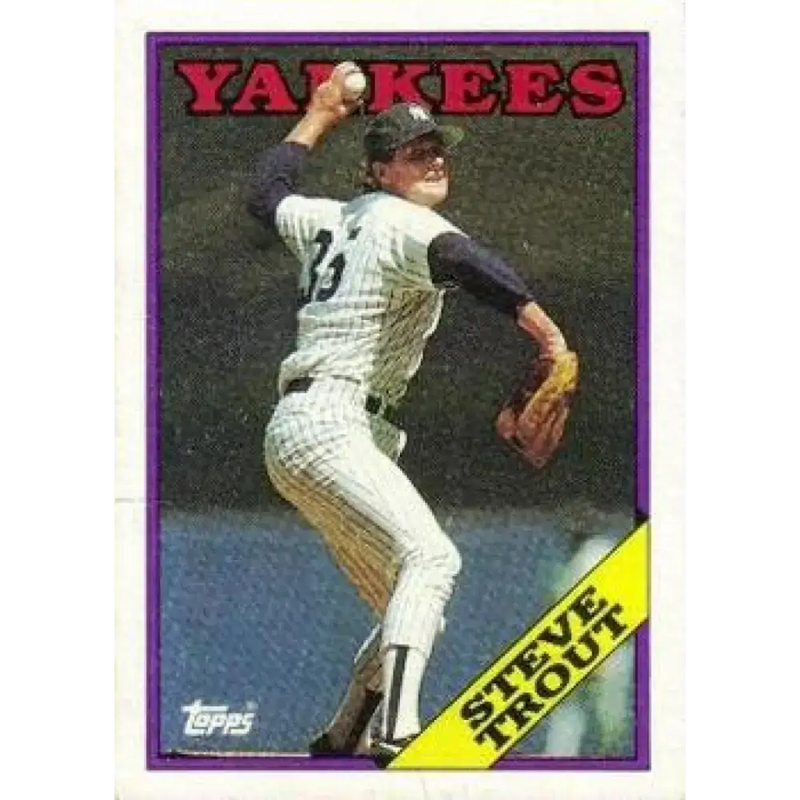 1988 Topps #584 Steve Trout NM-MT New York Yankees Baseball Card - Baseball Card Single