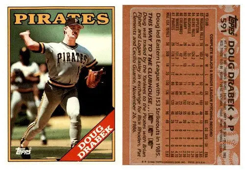 1988 Topps Doug Drabek baseball card with original gloss, part of simply sandoval collection