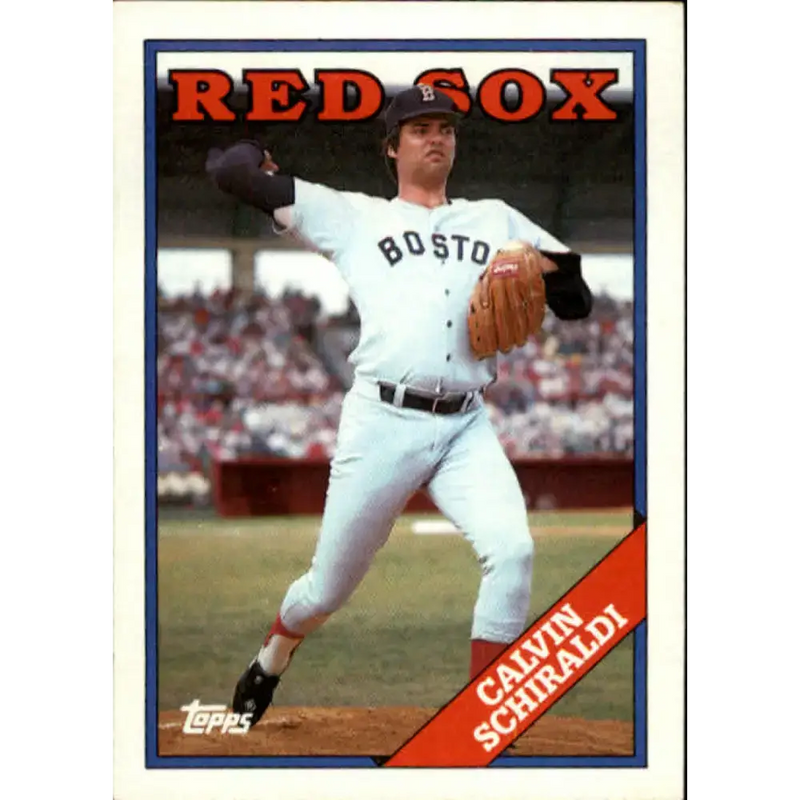 1988 Topps #599 Calvin Schiraldi NM-MT Boston Red Sox Baseball Card - Baseball Card Single