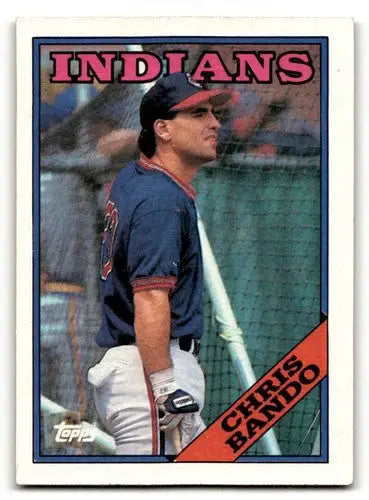 Original gloss baseball card featuring Chris Bando Cleveland Indians player