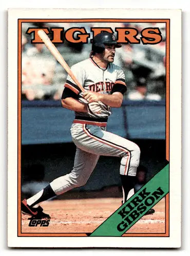 Kirk Gibson baseball card with original gloss from 1988 Topps #605 Tigers ID 54417