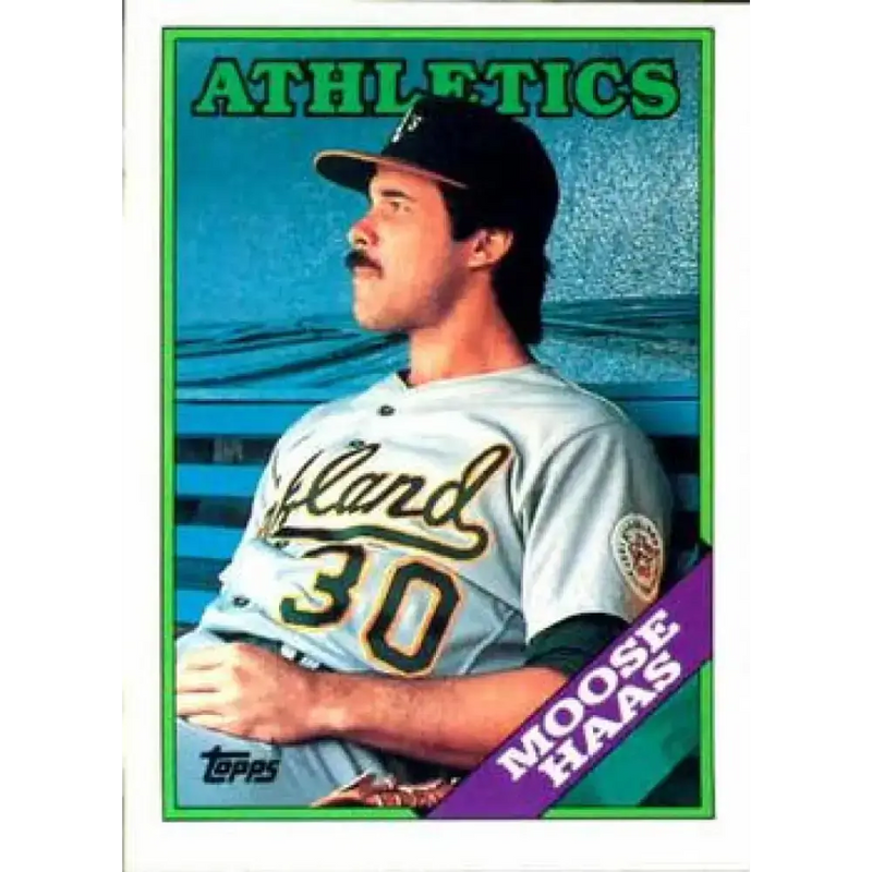1988 Topps #606 Moose Haas NM-MT Oakland Athletics Baseball Card - Baseball Card Single