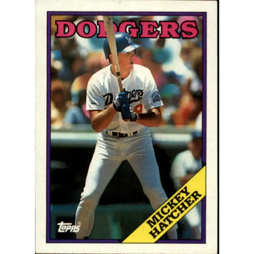 1988 Topps #607 Mickey Hatcher NM-MT Los Angeles Dodgers Baseball Card - Baseball Card Single