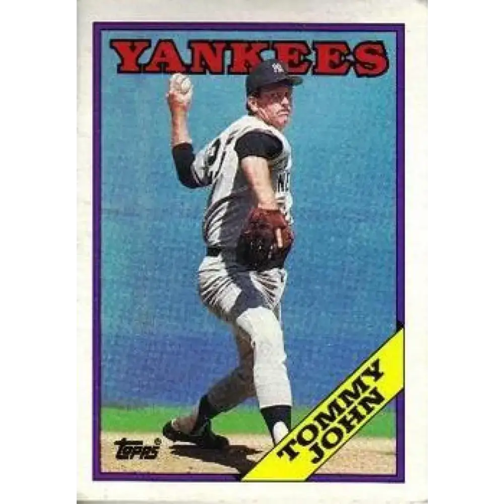 1988 Topps #611 Tommy John NM-MT New York Yankees Baseball Card - Baseball Card Single
