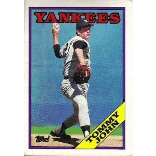 1988 Topps #611 Tommy John NM-MT New York Yankees Baseball Card - Baseball Card Single
