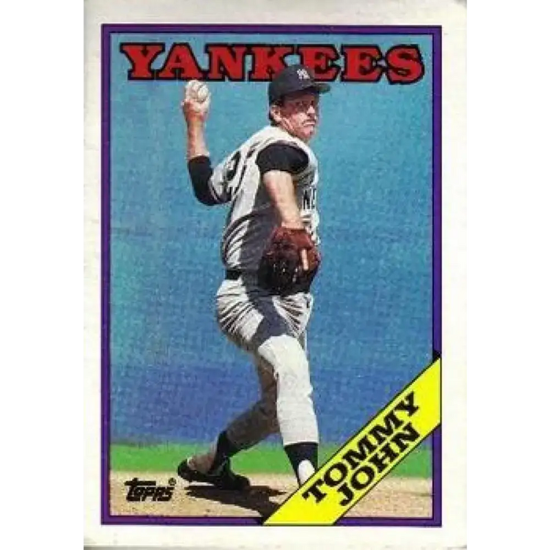 1988 Topps #611 Tommy John NM-MT New York Yankees Baseball Card - Baseball Card Single