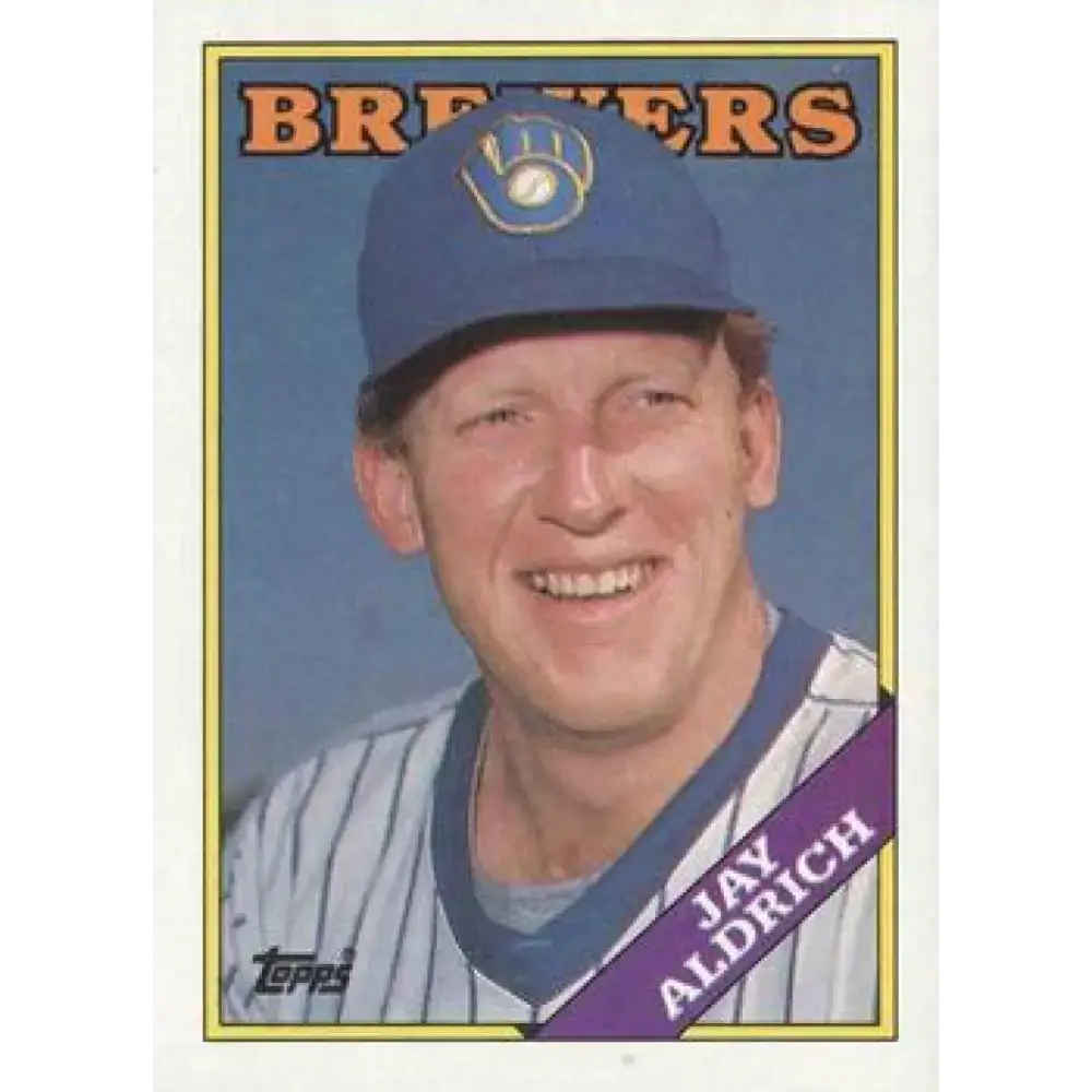 1988 Topps #616 Jay Aldrich NM-MT RC Rookie Milwaukee Brewers Baseball Card - Baseball Card Single