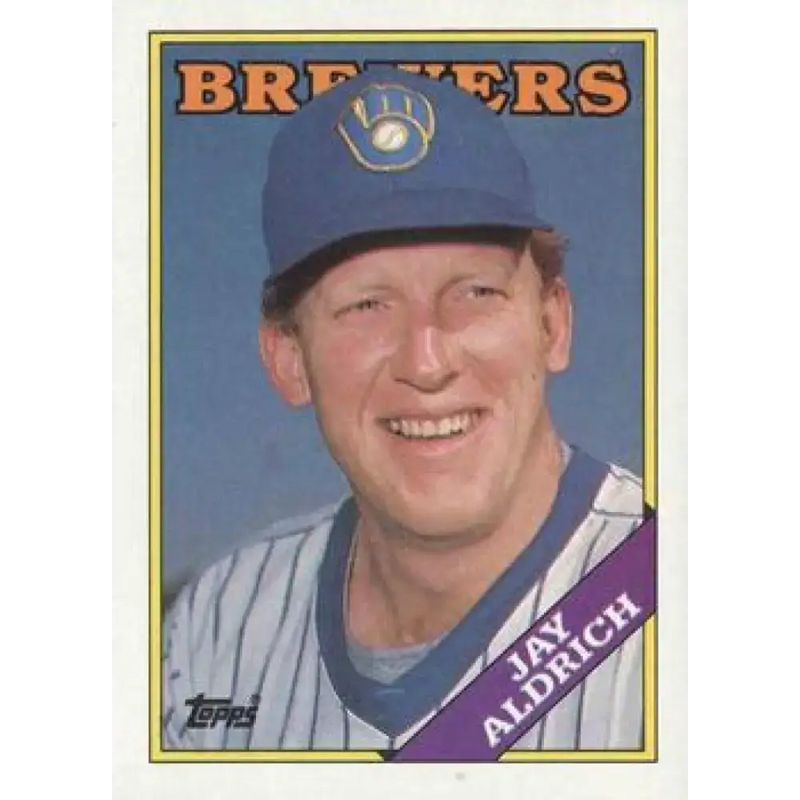 1988 Topps #616 Jay Aldrich NM-MT RC Rookie Milwaukee Brewers Baseball Card - Baseball Card Single