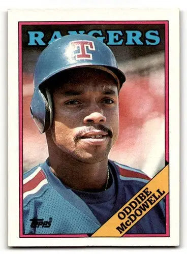 Original gloss of Oddibe McDowell Texas Rangers baseball card from 1988 Topps NM