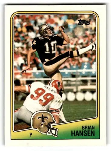 Original gloss Brian Hansen Saints football card from 1988 Topps #62 NFL collectible