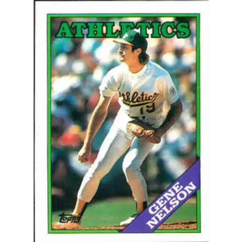 1988 Topps #621 Gene Nelson NM-MT Oakland Athletics Baseball Card - Baseball Card Single
