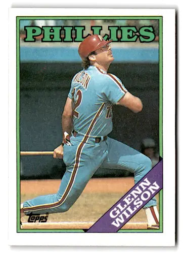 Glenn Wilson 1988 Topps baseball card with original gloss mint Phillies ID:73503