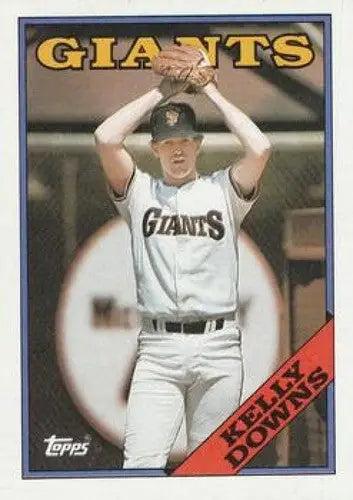 1988 Topps Kelly Downs NM-MT baseball card with original gloss, featuring Kelly Downs