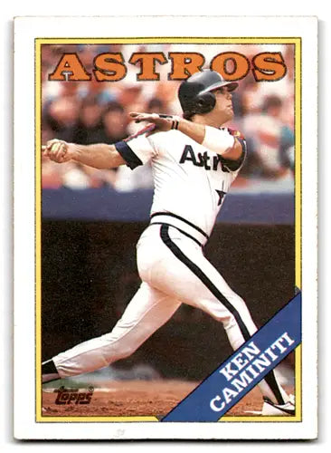 Original gloss Ken Caminiti baseball card 1988 Topps #64 excellent RC rookie Astros