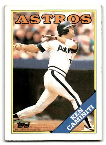1988 Topps Ken Caminiti rookie Astros baseball card with original gloss and serial ID