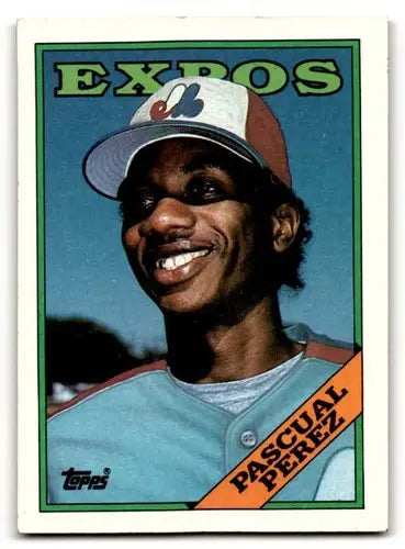 Original gloss Pascual Perez Montreal baseball card 1988 Topps Montreal Expos