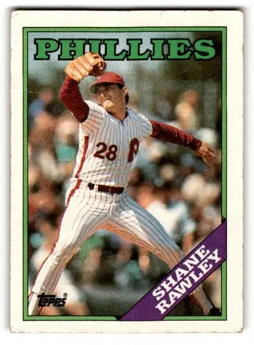 Original gloss Shane Rawley Philadelphia Phillies baseball card from 1988 Topps series