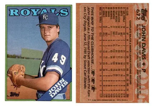 Vintage John Davis baseball card with original gloss from 1988 Topps #672 Simply Sandoval