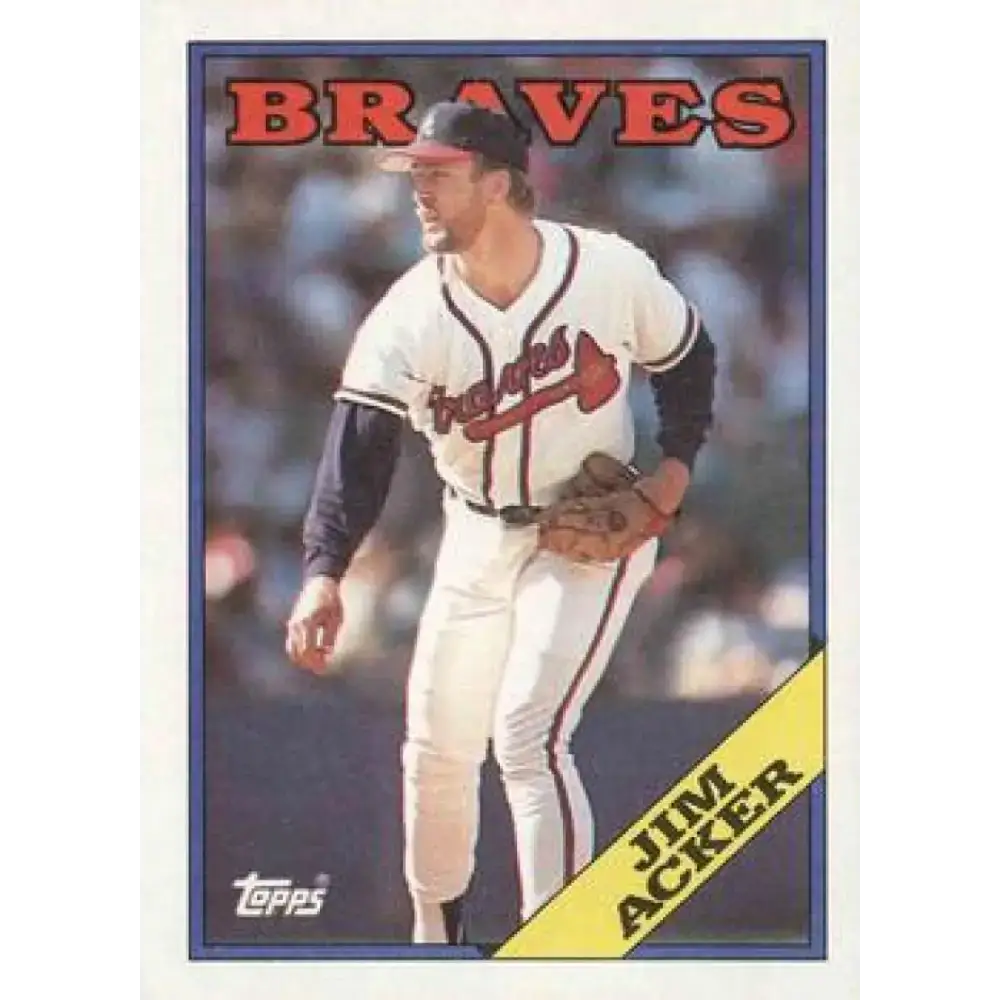 1988 Topps #678 Jim Acker NM-MT Atlanta Braves Baseball Card - Baseball Card Single