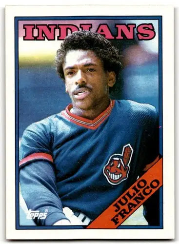 Original gloss Julio Franco baseball card from 1988 Topps #683 featuring Simply Sandoval