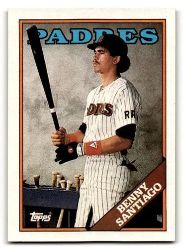 Original gloss Benny Santiago San Diego Padres baseball card from 1988 Topps #693