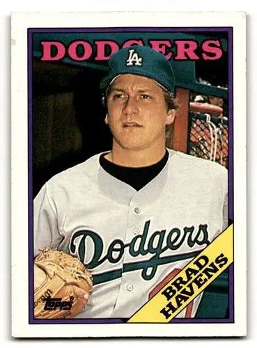 Brad Havens Los Angeles Dodgers baseball card from 1988 Topps #698 in EX/NM condition