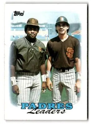 Vintage 1988 Topps Padres Leaders baseball card featuring San Diego Padres leaders