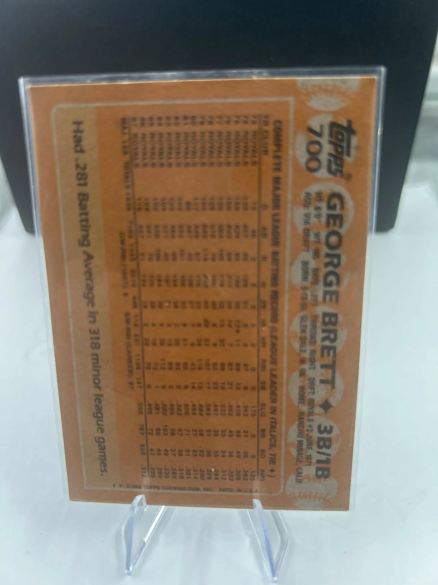 1988 Topps #700 George Brett baseball card showcasing legendary Kansas City Royals player