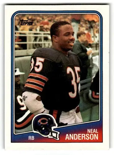Original gloss Neal Anderson Chicago Bears football card from 1988 Topps series