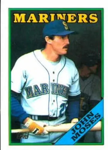 Original gloss John Moses baseball card 1988 Topps NM-MT Mariners ID 5492