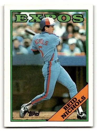 Original gloss Reid Nichols Montreal baseball card featuring Reid Nichols Montreal Expos player