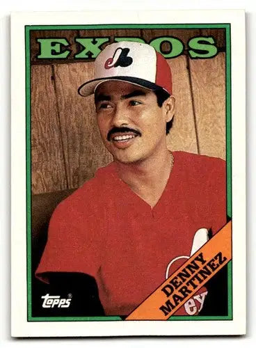 Original gloss Denny Martinez Montreal baseball card from 1988 Topps #76 featuring Martinez Montreal Expos