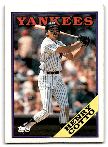 Original gloss Henry Cotto baseball card from 1988 Topps Yankees collection