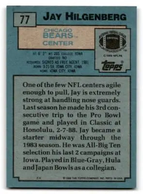 1988 Topps #77 Jay Hilgenberg - Football Card Single