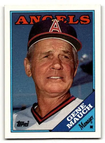 Original gloss Gene Mauch California Angels baseball card from 1988 Topps #774