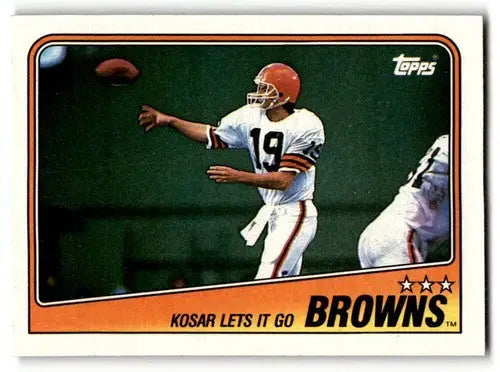 Bernie Kosar football card from 1988 Topps Browns Team Leaders Kosar TL Cleveland