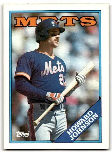 Original gloss Howard Johnson baseball card from 1988 Topps #85 featuring Mets team