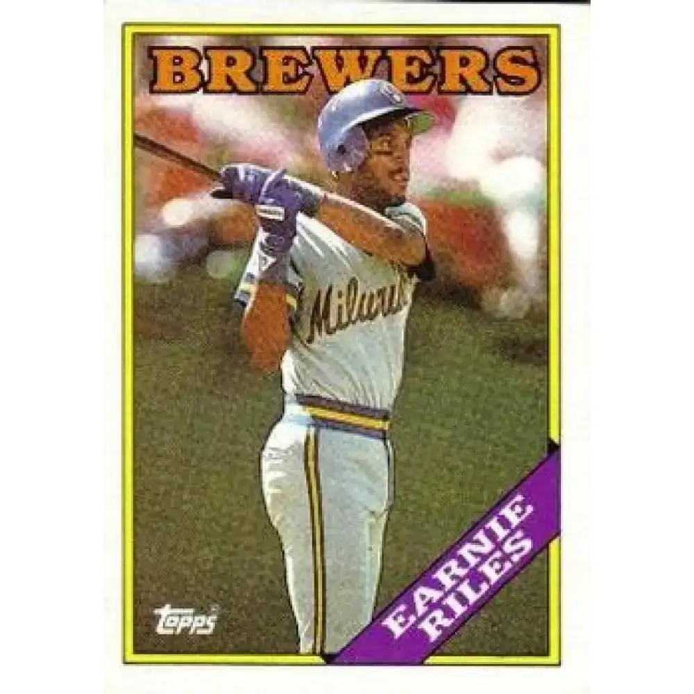 1988 Topps #88 Ernest Riles NM-MT Milwaukee Brewers Baseball Card - Baseball Card Single
