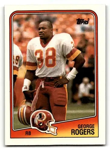Original gloss George Rogers Redskins football card from 1988 Topps collection